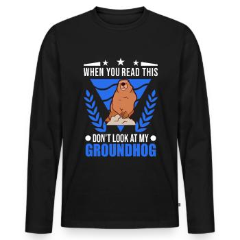 Murmeltier Geschenk Groundhog Day Woodchuck - Männer Premium Bio Langarmshirt - Schwarz - Vorne - Nico (187cm)