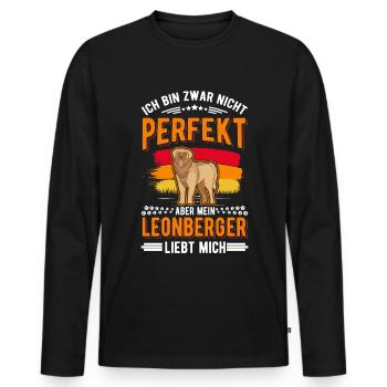 Leonberger - Männer Premium Bio Langarmshirt - Schwarz - Vorne - Nico (187cm)