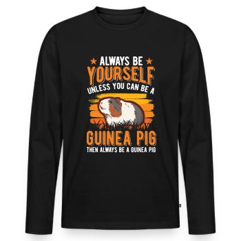 Cochon d’Inde Cadeau Cochon d’Inde - T-shirt manches longues Premium bio Homme - noir - Devant - Nico (187cm)