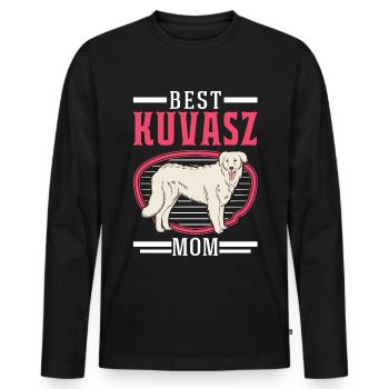 Meilleur Kuvasz Dog Mom - T-shirt manches longues Premium bio Homme - noir - Devant - Nico (187cm)