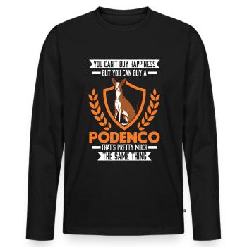Podenco Geschenk Spanischer Windhund - Männer Premium Bio Langarmshirt - Schwarz - Vorne - Nico (187cm)