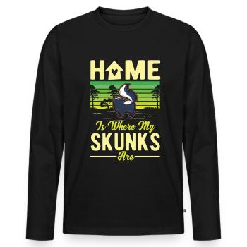 Home is where my Skunks are Stinktier - Männer Premium Bio Langarmshirt - Schwarz - Vorne - Nico (187cm)