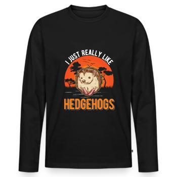 J’aime vraiment Hedgehogs Hedgehogs Hedgehog - T-shirt manches longues Premium bio Homme - noir - Devant - Nico (187cm)