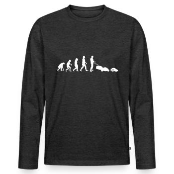 Mähroboter Evolution Rasenroboter - Männer Premium Bio Langarmshirt - Anthrazit meliert - Vorne - Nico (187cm)