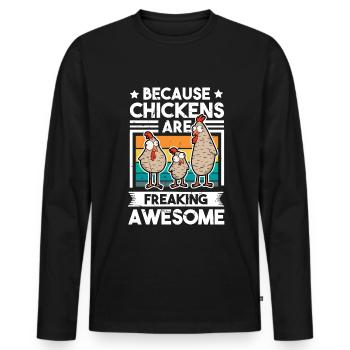 Parce que les poulets sont effrayants Hühner - T-shirt manches longues Premium bio Homme - noir - Devant - Nico (187cm)