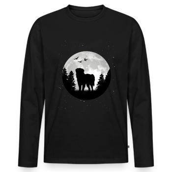 Leonberger Moon - Men's Premium Organic Long Sleeve Shirt - black - Front - Nico (187cm)