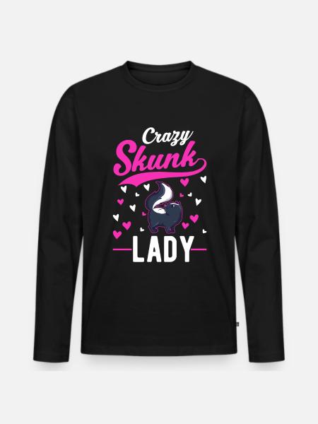 Crazy Skunk lady Stinktier - Männer Premium Bio Langarmshirt - Schwarz