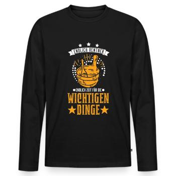 Sauna Rentner Saunieren Opa Saunagänger - Männer Premium Bio Langarmshirt - Schwarz - Vorne - Nico (187cm)