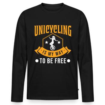Unicycle Gift Unicycle Rider - T-shirt manches longues Premium bio Homme - noir - Devant - Nico (187cm)