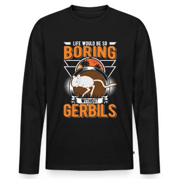 Gerbil Gift Racing Rat Germesau - Men's Premium Organic Long Sleeve Shirt - black - Front - Nico (187cm)