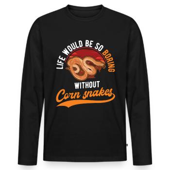 Corn Snake Cadeau Corn Snake - T-shirt manches longues Premium bio Homme - noir - Devant - Nico (187cm)