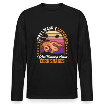 Corn Snake Cadeau Corn Snake - T-shirt manches longues Premium bio Homme - noir - Devant - Nico (187cm)