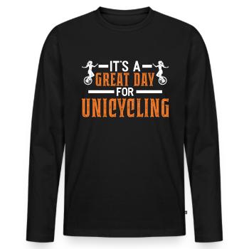Monocycle Perfect Day Monocycle Rider - T-shirt manches longues Premium bio Homme - noir - Devant - Nico (187cm)
