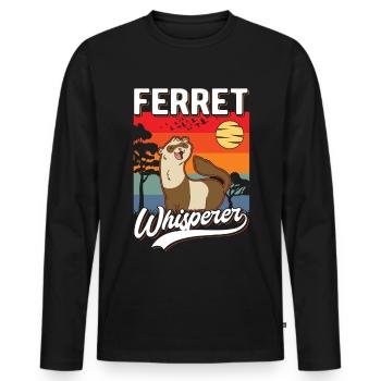 Frettchen Flüsterer Ferret Whisperer - T-shirt manches longues Premium bio Homme - noir - Devant - Nico (187cm)