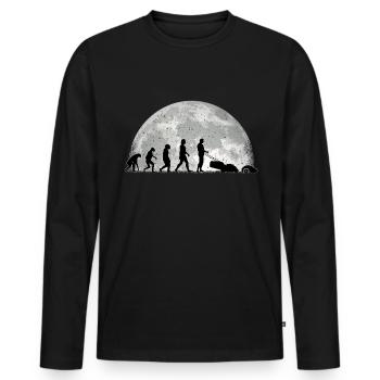 Mähroboter Evolution Mond Rasenroboter - Männer Premium Bio Langarmshirt - Schwarz - Vorne - Nico (187cm)