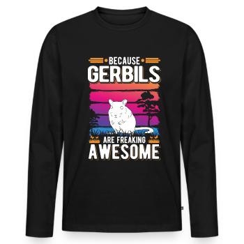 Gerbil Gift Racing Rat Germesau - Men's Premium Organic Long Sleeve Shirt - black - Front - Nico (187cm)