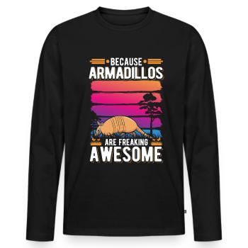 Parce que les tatous sont des tatous géniaux effrayants - T-shirt manches longues Premium bio Homme - noir - Devant - Nico (187cm)