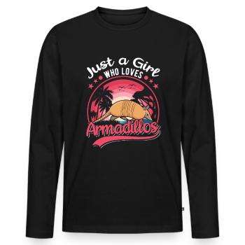 Armadillo Girl Armadillo - Men's Premium Organic Long Sleeve Shirt - black - Front - Nico (187cm)