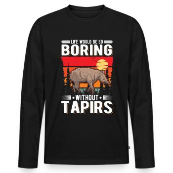 La vie serait si ennuyeuse sans Tapirs - T-shirt manches longues Premium bio Homme - noir - Devant - Nico (187cm)