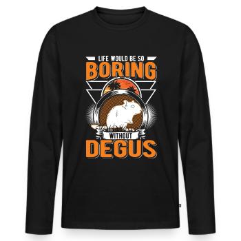 La vie serait si ennuyeuse sans Degus - T-shirt manches longues Premium bio Homme - noir - Devant - Nico (187cm)