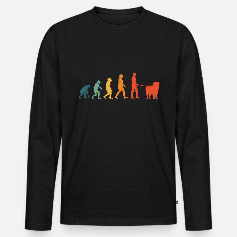 Leonberger Evolution Retro Männer Premium Bio Langarmshirt