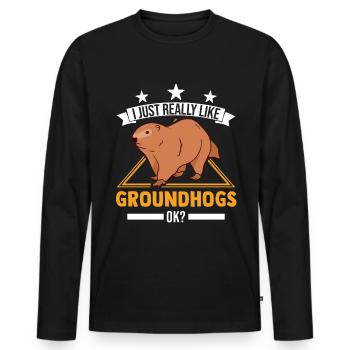 J’aime vraiment Groundhogs ok Marmot - T-shirt manches longues Premium bio Homme - noir - Devant - Nico (187cm)