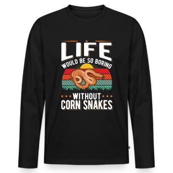 Corn Snake Cadeau Corn Snake - T-shirt manches longues Premium bio Homme - noir - Devant - Nico (187cm)