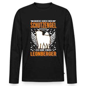 Leonberger Guardian Angel - Men's Premium Organic Long Sleeve Shirt - black - Front - Nico (187cm)