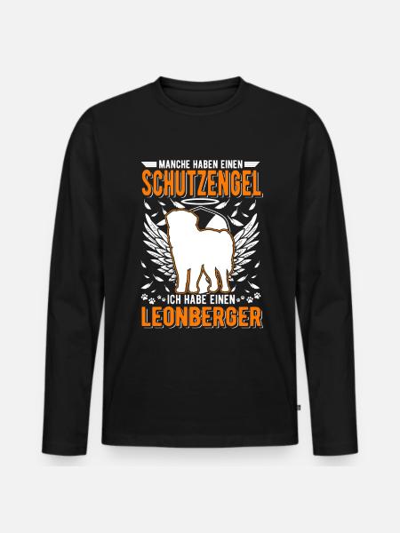 Leonberger Schutzengel - Männer Premium Bio Langarmshirt - Schwarz