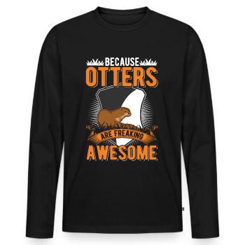 Because Otters are freaking awesome Seeotter - Männer Premium Bio Langarmshirt - Schwarz - Vorne - Nico (187cm)