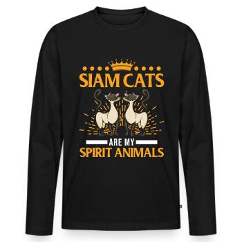 Siamese Cats Ding Siam Cat Siamese Cat - Men's Premium Organic Long Sleeve Shirt - black - Front - Nico (187cm)