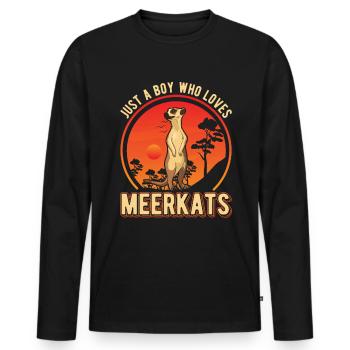 Meerkat Young Meerkat - Men's Premium Organic Long Sleeve Shirt - black - Front - Nico (187cm)