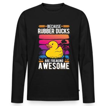 canard en caoutchouc cadeau canard en caoutchouc canard en caoutchouc - T-shirt manches longues Premium bio Homme - noir - Devant - Nico (187cm)