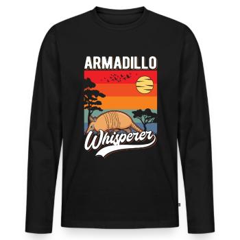 Gürteltier Flüsterer Armadillo Whisperer - Men's Premium Organic Long Sleeve Shirt - black - Front - Nico (187cm)