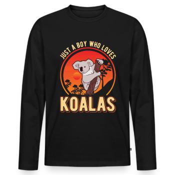 Koala Jeune Ours Koala - T-shirt manches longues Premium bio Homme - noir - Devant - Nico (187cm)