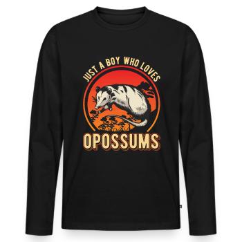 Opossum Junge Possum Beutelratte - Männer Premium Bio Langarmshirt - Schwarz - Vorne - Nico (187cm)