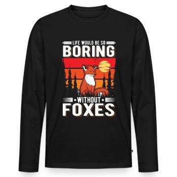 La vie serait si ennuyeuse sans Foxes Fuchs - T-shirt manches longues Premium bio Homme - noir - Devant - Nico (187cm)