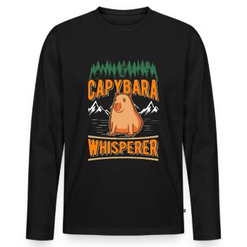 Capybara Flüsterer Capybara Whisperer - Männer Premium Bio Langarmshirt - Schwarz - Vorne - Nico (187cm)