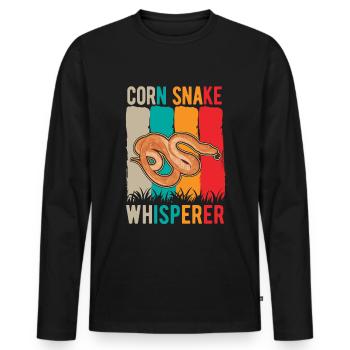 Kornnatter Flüsterer Corn Snake Whisperer - Men's Premium Organic Long Sleeve Shirt - black - Front - Nico (187cm)