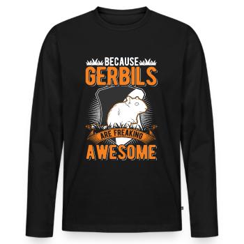 Gerbil Gift Racing Rat Germesau - Men's Premium Organic Long Sleeve Shirt - black - Front - Nico (187cm)