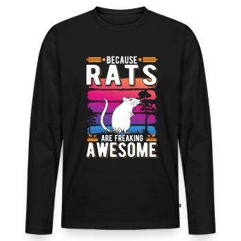 Because Rats are freaking awesome Ratte - Männer Premium Bio Langarmshirt - Schwarz - Vorne - Nico (187cm)