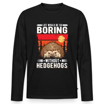 La vie serait si ennuyeuse sans Hedgehogs Hedgehog - T-shirt manches longues Premium bio Homme - noir - Devant - Nico (187cm)