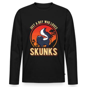 Stinktier Junge Skunk - Männer Premium Bio Langarmshirt - Schwarz - Vorne - Nico (187cm)
