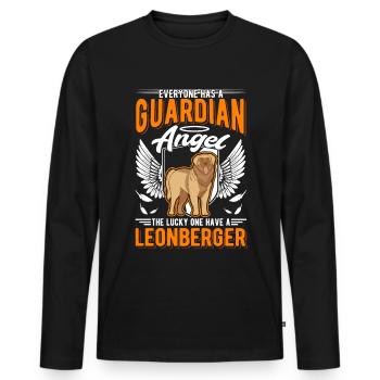 Leonberg Ange gardien - T-shirt manches longues Premium bio Homme - noir - Devant - Nico (187cm)