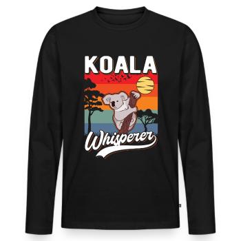 Koala Flüsterer Koala Whisperer Koalabär - Männer Premium Bio Langarmshirt - Schwarz - Vorne - Nico (187cm)