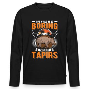 La vie serait si ennuyeuse sans Tapirs - T-shirt manches longues Premium bio Homme - noir - Devant - Nico (187cm)
