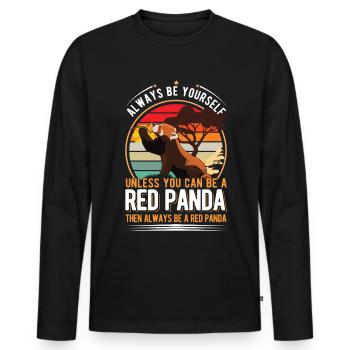 Roter Panda Geschenk Red Panda - Männer Premium Bio Langarmshirt - Schwarz - Vorne - Nico (187cm)