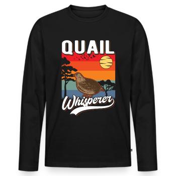Wachtelflüsterer Wachtel Flüsterer Chuchoteur de caille - T-shirt manches longues Premium bio Homme - noir - Devant - Nico (187cm)