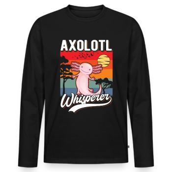 Axolotl Whisperer Axolotl Whisperer Tail Lurch - Men's Premium Organic Long Sleeve Shirt - black - Front - Nico (187cm)