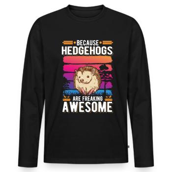 Parce que les hérissons sont effrayants Igel - T-shirt manches longues Premium bio Homme - noir - Devant - Nico (187cm)